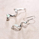 Sterling Silver Opal Dangle Earrings Spiral Drop Earrings October Birthstone Fine Jewelry for Women Girls