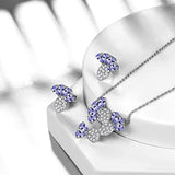 Cactus Jewelry Women 925 Sterling Silver Plate Necklace Earrings Sets Girls Dating Gift Crystal Cubic Zirconia Jewellery