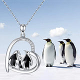 Penguin Necklace for Mom Penguin Gift for Women Mothers Day Jewelry 925 Sterling Silver Mama Necklace Grandmother Mom Gifts Mother and Daughter Necklace Mother and Son Necklace for Mother in Law