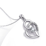 925 Sterling Silver soul sister forever friend Cubic Zirconia Love Heart Necklace for Women