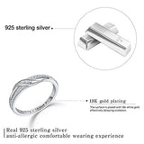 925 Sterling Silver CZ Letter Rings Twisted Cubic Zirconia Stackable Rings Eternity Bands Engagement Wedding Bands for Women