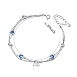 Adjustable Double Strand Hand Chain for Women S925 Sterling Silver Adjustable Heart Link Bracelet
