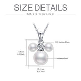 Handpicked White Freshwater Pearl Necklace s925 Sterling Silver Cute Animal Lovers Pendant Necklace for Women Teens Girls Birthday