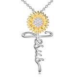 Silver Sunflower Jesus Jewelry 