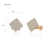 Cubic Zirconia Simulated Clip On Earrings Square CZ Wedding Jewelry for Women