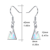 925 Sterling Silver Mountains Climbers Dangle Drop Earrings，Mountain Range Peaks opal Earring, rock climbing Jewelry Gift for Women, Ideal Gift for Outdoor Lovers and Hiker
