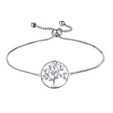 925 Sterling Silver Bracelet Tree of Life Bracelets Cubic Zirconia Created Link Bracelet Gifts