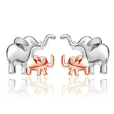 Silver Elephant Stud Earrings 