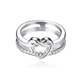925 Sterling Silver Cletic Love Knot Heart Promise Ring