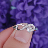 Infinity Heart Promise Rings for Her Sterling Silver Friendship Ring