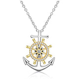 Silver Anchor spinner necklace