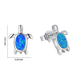 Wholesale Blue Opal October Birthstone Earrings