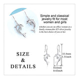 925 Sterling Silver Dolphin dangle earrings for Women