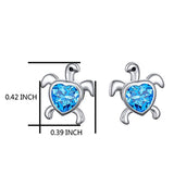 Sterling Silver Mom and Baby Turtle Stud Earrings Cubic Zirconia  Turtle Jewelry for Women