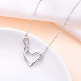 S925 Sterling Silver Always My Sister Forever My Friend Infinity Heart Pendant Necklace Birthday Gift for Women Girls