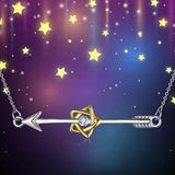 925 Sterling Silver Arrow Necklace with Gold Plated Star Arrow Bar Fine Jewelry Love Gift for Girls Daughter Niece Friends