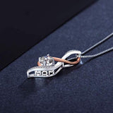 S925 Sterling Silver Rose gold plated Infinity  Pendant Necklace Endless Love Jewelry Gifts for Mother