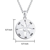 925 Sterling Silver Friendship Compass Pendant Necklace No Matter Where You are