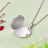 925 Sterling Silver Floral Design Locket Necklace