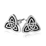 Triquetra Celtic Trinity Knot Stud Earrings