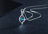 925 Sterling Silver Infinity Purple Blue Birthstone Pendant Necklace Jewelry Gifts for Women Mom Daughter Wife