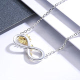 925 Silver Sunflower Infinity Pendant Necklace - You are My Sunshine Jewelry Daughter Mother Gift for Women