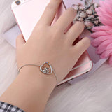 Mother Daughter Jewelry - 925 Sterling Silver Lucky Elephant Love Heart Bracelet