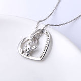925 Sterling Silver Keep me in your heart Pig Pendant Necklace for Women Girls Jewelry Birthday Gift