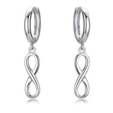 Silver Huggie Hoop Earrings Infinity Hoop Earrings 
