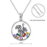 Lotus Pendant Necklace for Women Girls,925 Sterling Silver Lotus Pendant Necklace Cubic Zirconia Colorful Pendant Jewelry Gift for Mom/Wife/Daughter/Grandma/Girlfriend