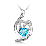 Silver Zirconia Infinity Love Heart Pendant Necklace