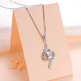 925 Sterling Silver Always My Daughter Forever My Friend CZ  Heart Necklace for Women Sister Mother Gift