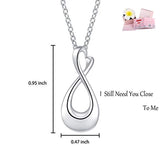 925 Sterling Silver Minimalist Infinity Cremation Memorial Jewelry Heart Keepsake Urn Necklace for Ashes