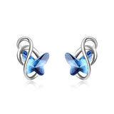 Silver Infinity Butterfly Earrings