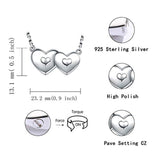 925 Sterling Silver Urn Ash Necklace Holds Two Forever in My Heart Cremation Pendant Women For Loss Of Loved Ones