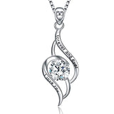 Silver  Infinity Love Heart Pendant Necklace