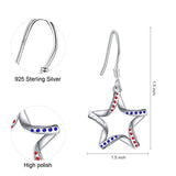 Sterling Silver Star Dangle Earring | Cubic Zircon  Drop Earrings  Jewelry for Girls and Women