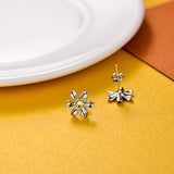 925 Sterling Silver Small Daisy Flower Stud Earrings for Women Teen Girls Crystals