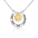 Silver Sunflower Horseshoe Necklace