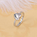 Sterling Silver Wing Urn Ring Exquisite Ashes Keepsake Holder Cremation Memorial Jewelry Always in My Heart