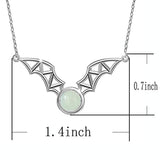 925 Sterling Silver Animal Bat Necklace For Halloween Jewelry