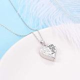 Angel Wings Urn Necklace for Ashes Sterling Silver Forever in My Heart Cremation Jewelry for Women