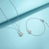 14K Gold Moissanite Dainty Elegant Infinity Love Knot Pendant Necklace Gift For Women Girls