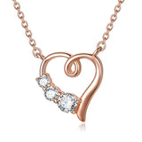 Silver Rose gold Plated Heart Necklace