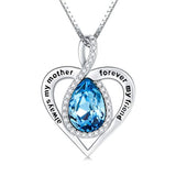  Heart Pendant Necklace with Blue Crystal