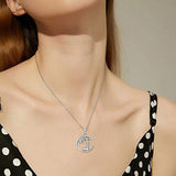 Tree of Life Llama Necklace Pendant  925 Sterling Silver Cute Animal Jewelry Gifts for Women