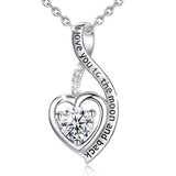 Silver CZ Heart Pendant  Infinity Necklaces