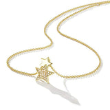 Star Necklace 14K Yellow/White Gold Plated S925 Sterling Silver Cubic Zirconia CZ Dainty Star Jewelry for Women Teen Girls Mom Wife Sister Daughter with Jewelry Box