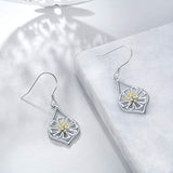 s925 Sterling Silver Dangle Drop Daisy Earrings Jewelry Gifts for Women Girls Birthday