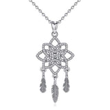 Silver DreamCatcher Flower Necklaces Pendant